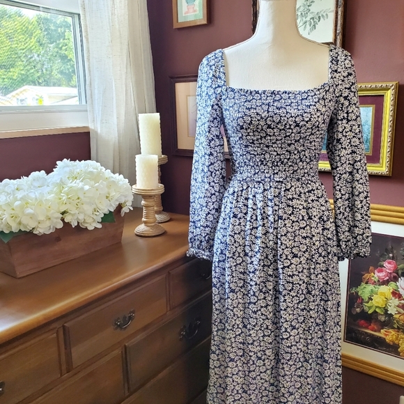J. Crew Dresses & Skirts - J. CREW XXS floral cottagecore blue and yellow dress Re-imagined